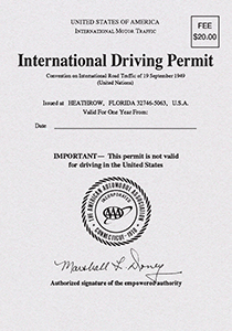 United States Of America International Driving Permit