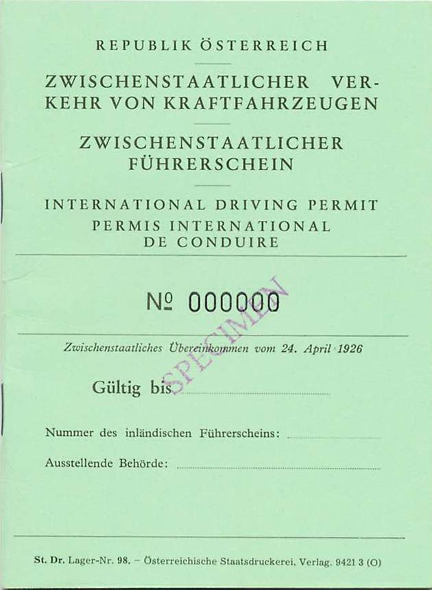Austria International Driving Permit