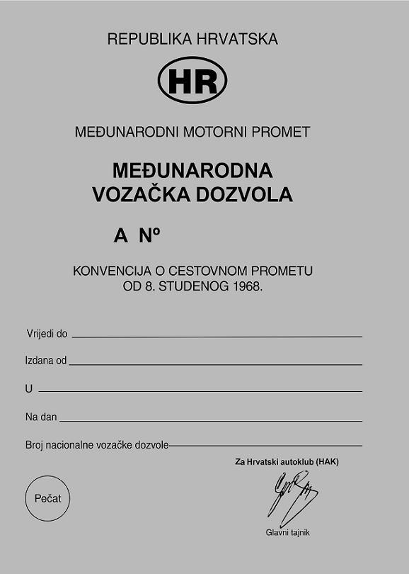 Croatia International Driving Permit Official Document